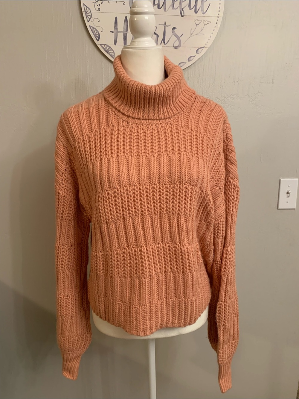 Aeropostale Peach Knit Turtleneck Sweater